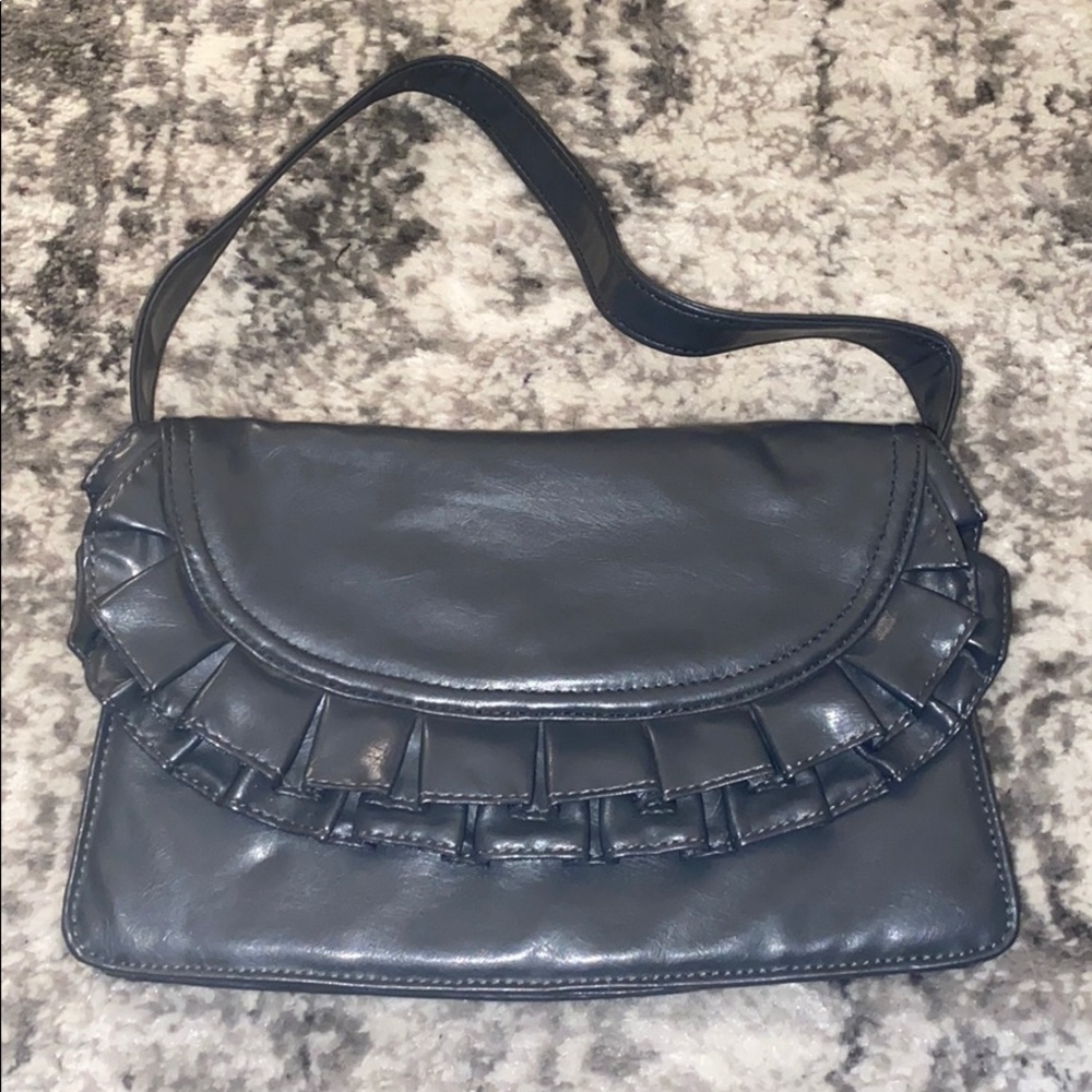 Helen Welsh ruffle grey purse